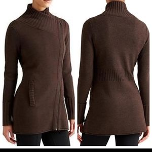 Athleta Chill Factor Asymmetrical Full Zip Sweater